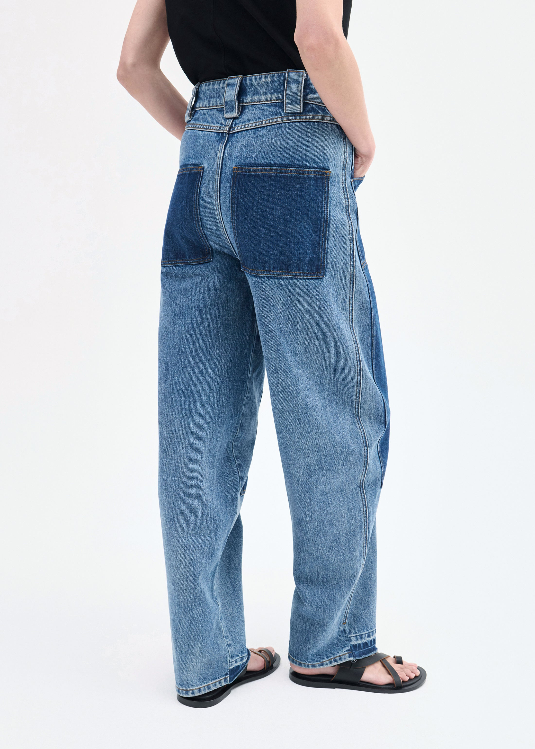 Patchwork Pant in Denim - 5