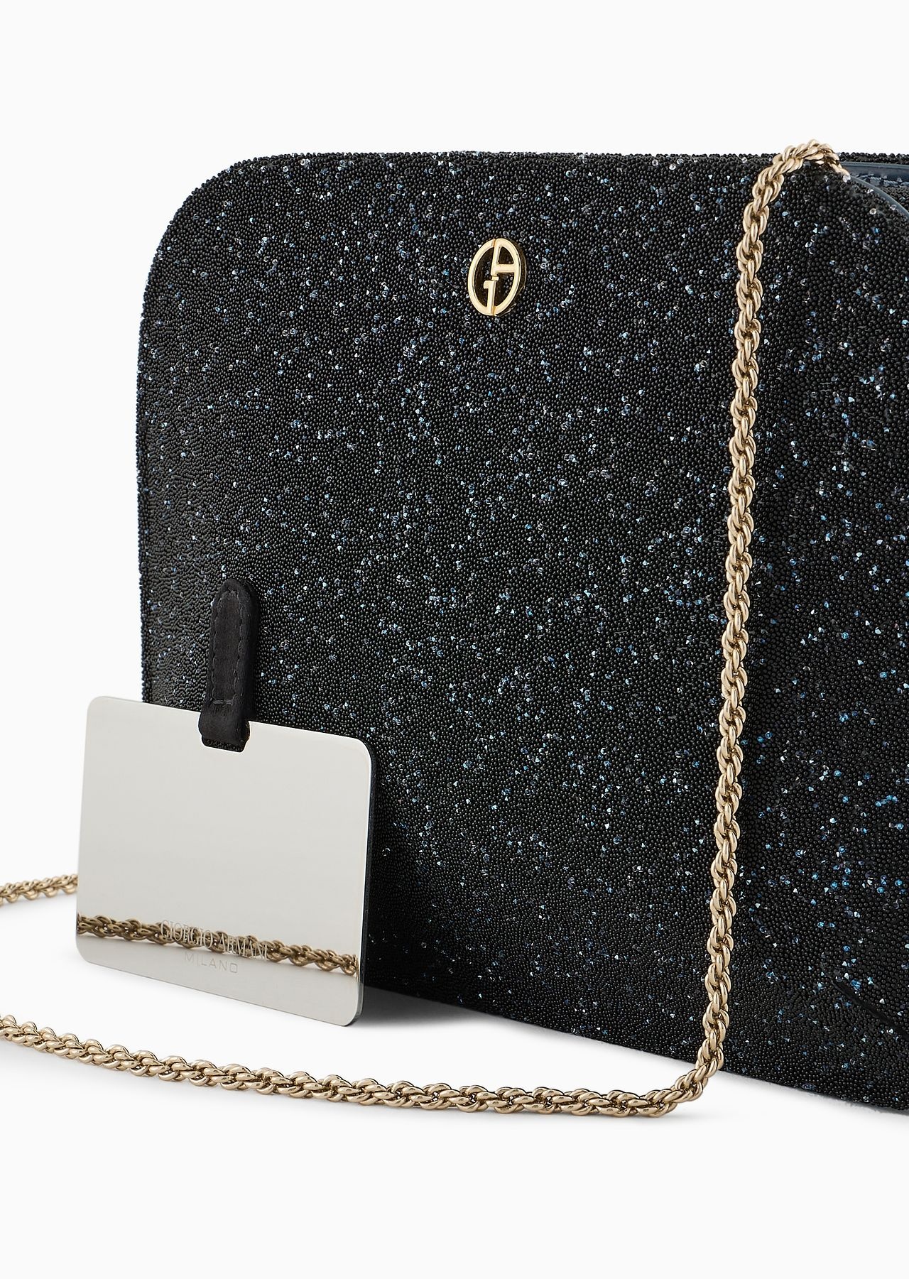 La Prima patent leather and rhinestone clutch bag - 5