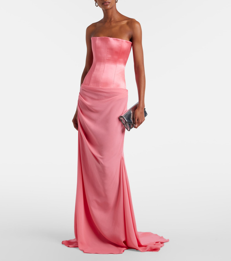 ALEX PERRY Draped silk gown outlook