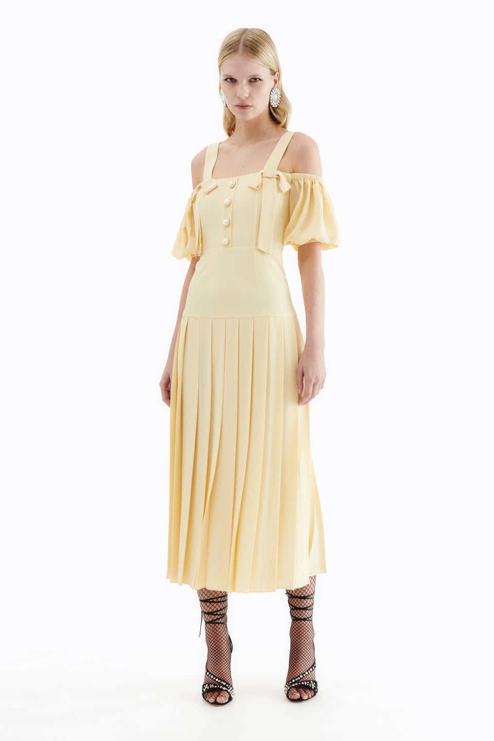 SILK BLEND PLEATED DRESS - 3