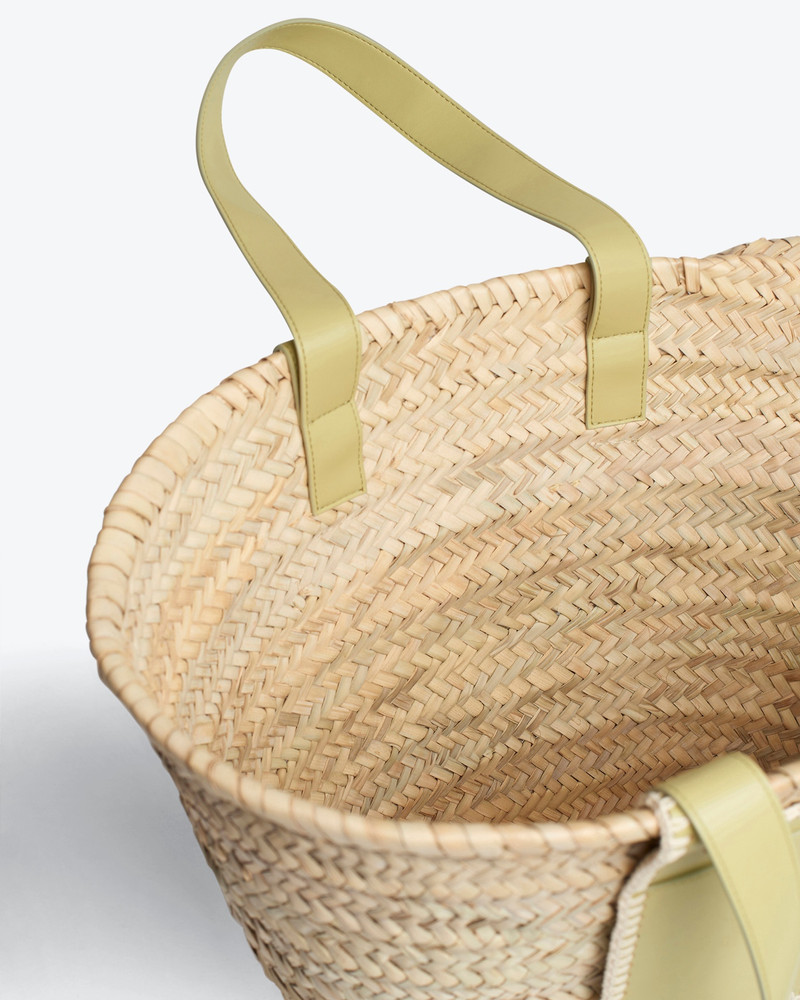 THE BEACH BAG - Raffia tote - Natural/lime/creme 5