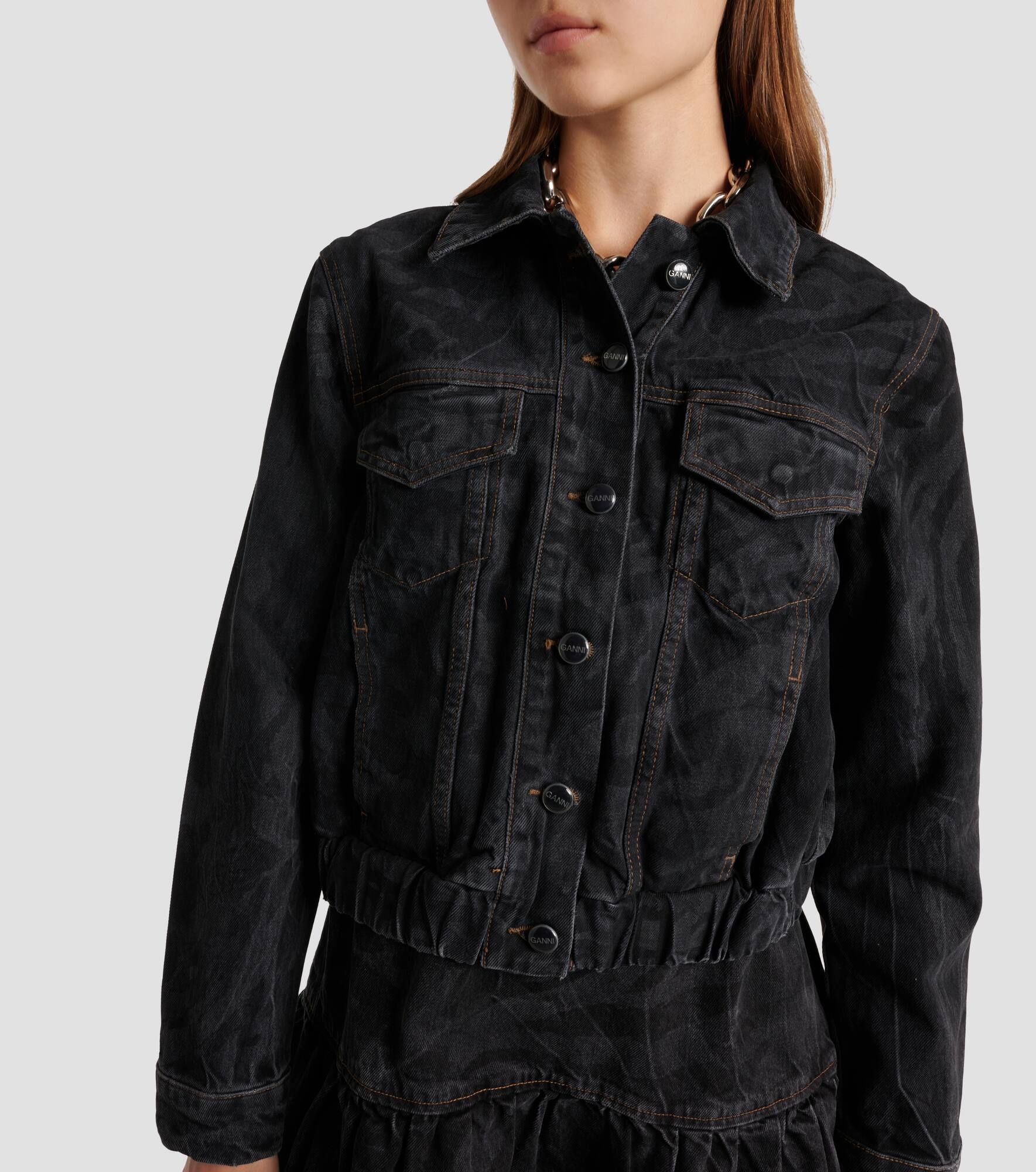 Printed denim jacket - 4