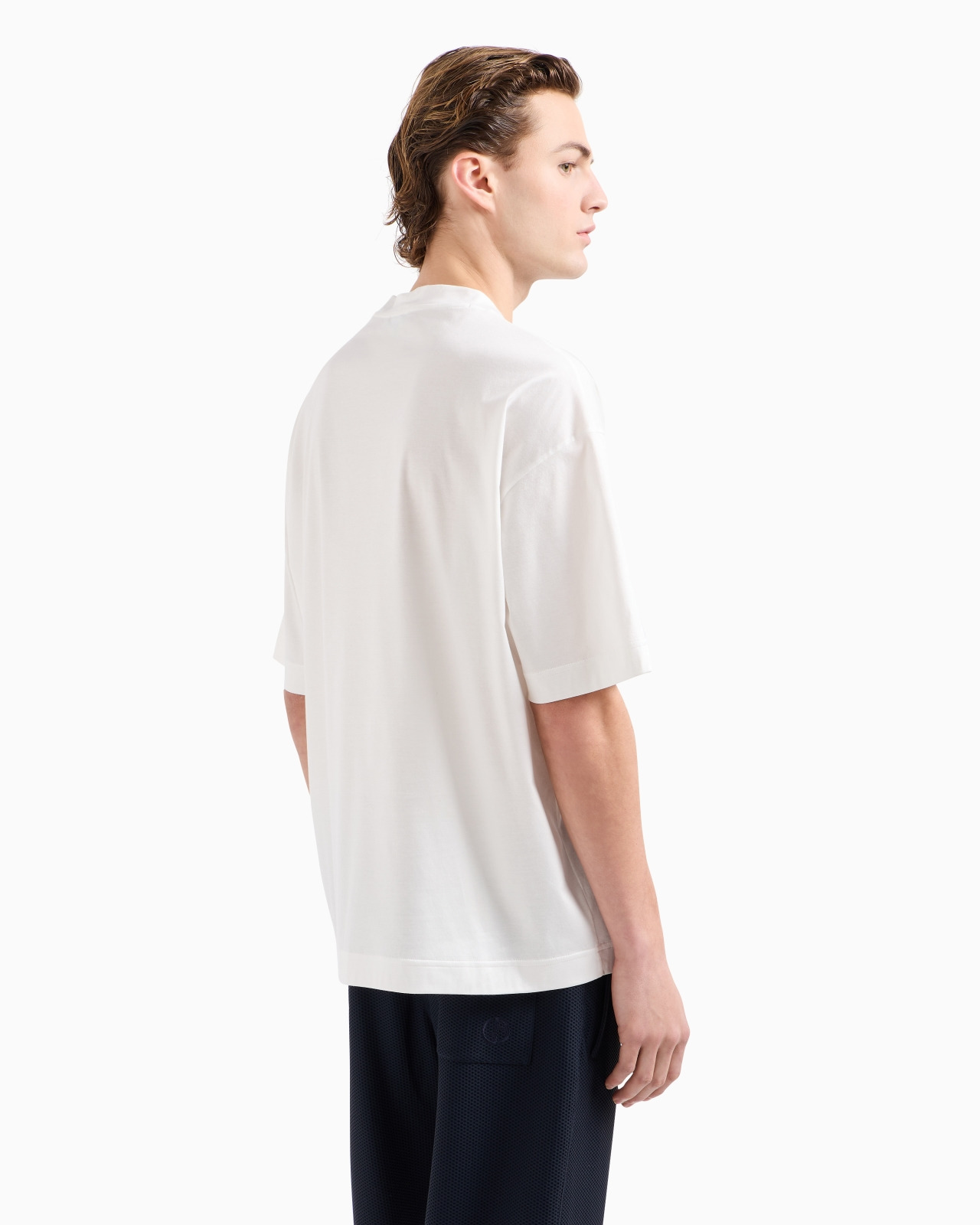 DENIM COLLECTION COTTON T-SHIRT WITH EMBOSSED LOGO - 3