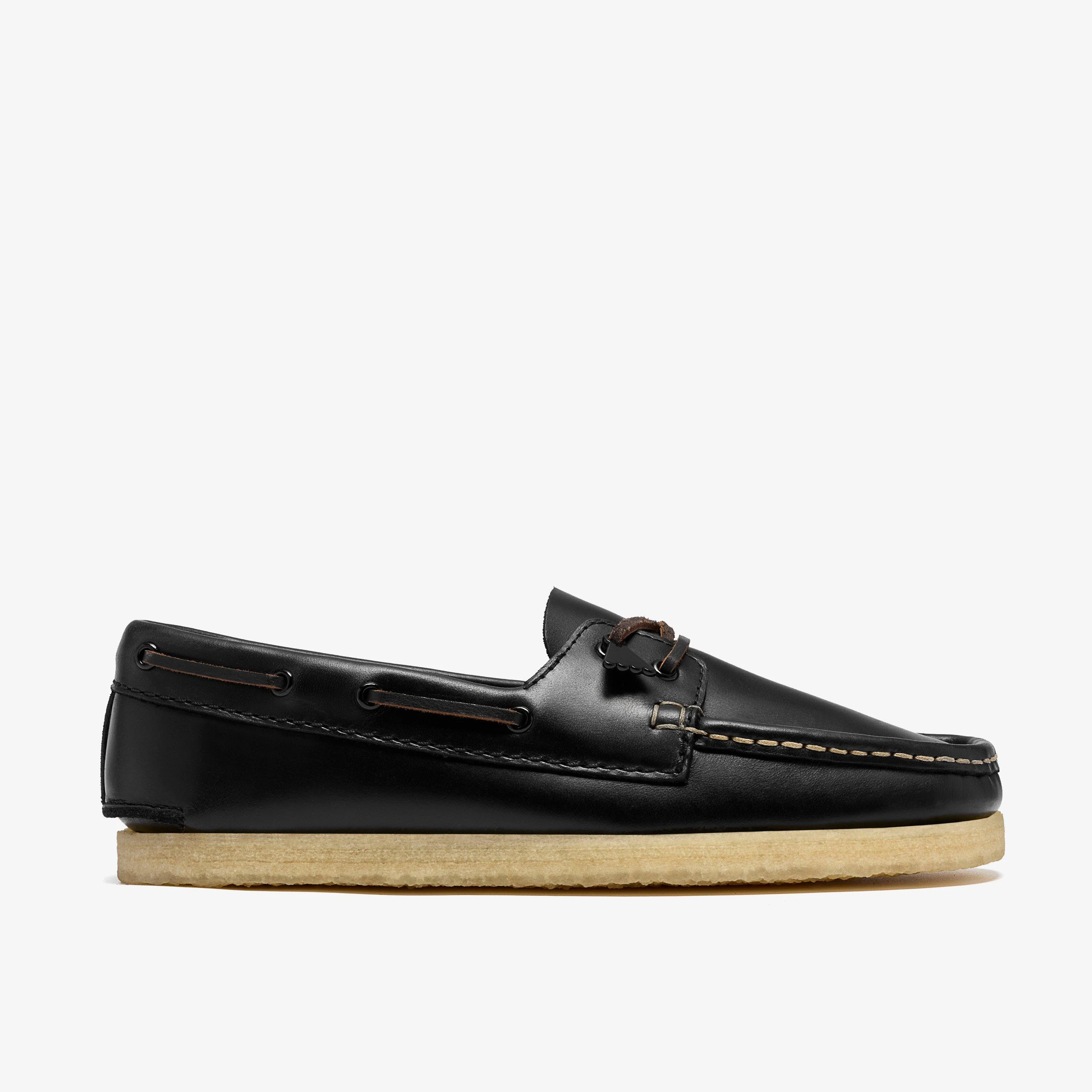 Godney Boat Black Leather - 1