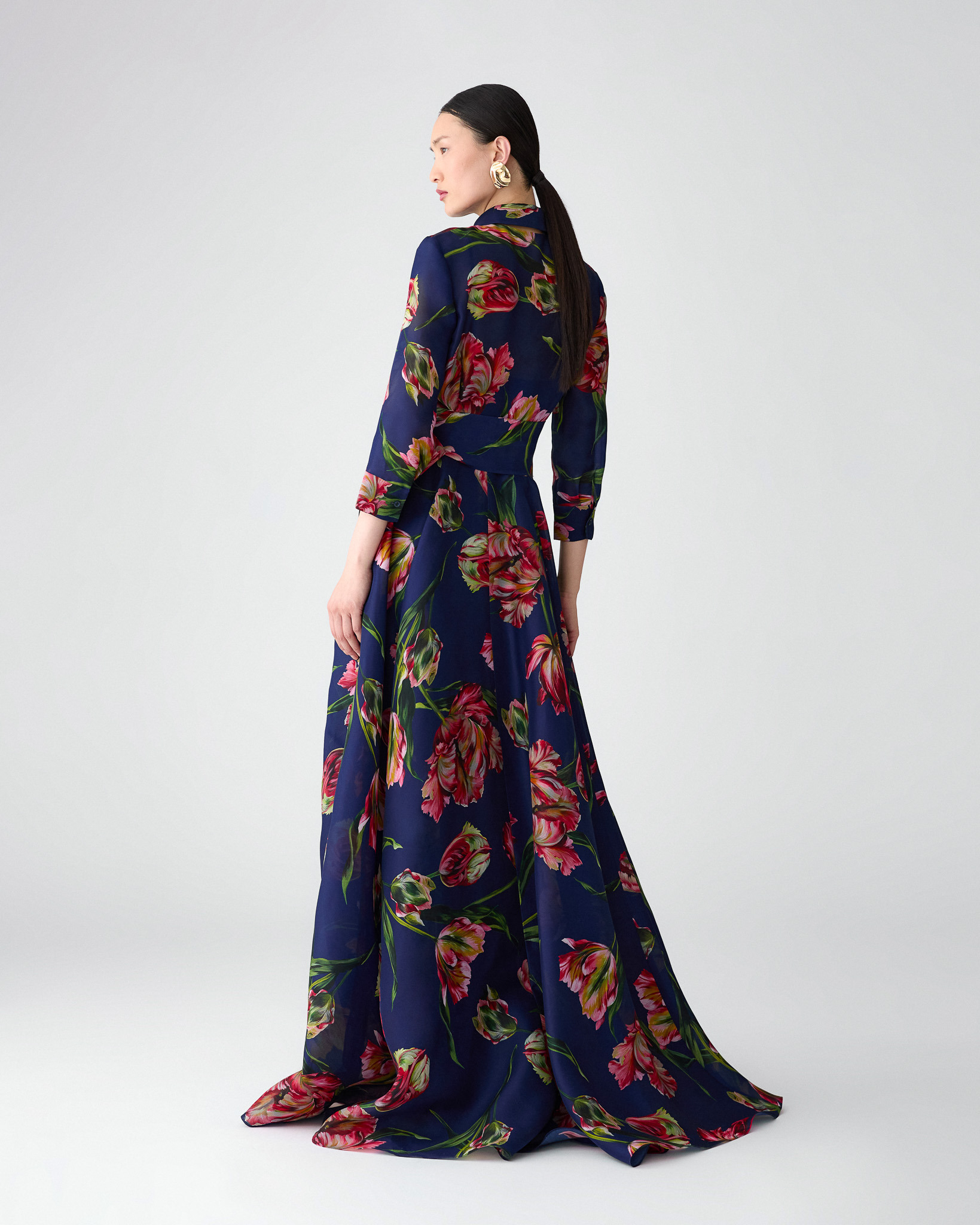 Tulip-Print Trench Gown - 3