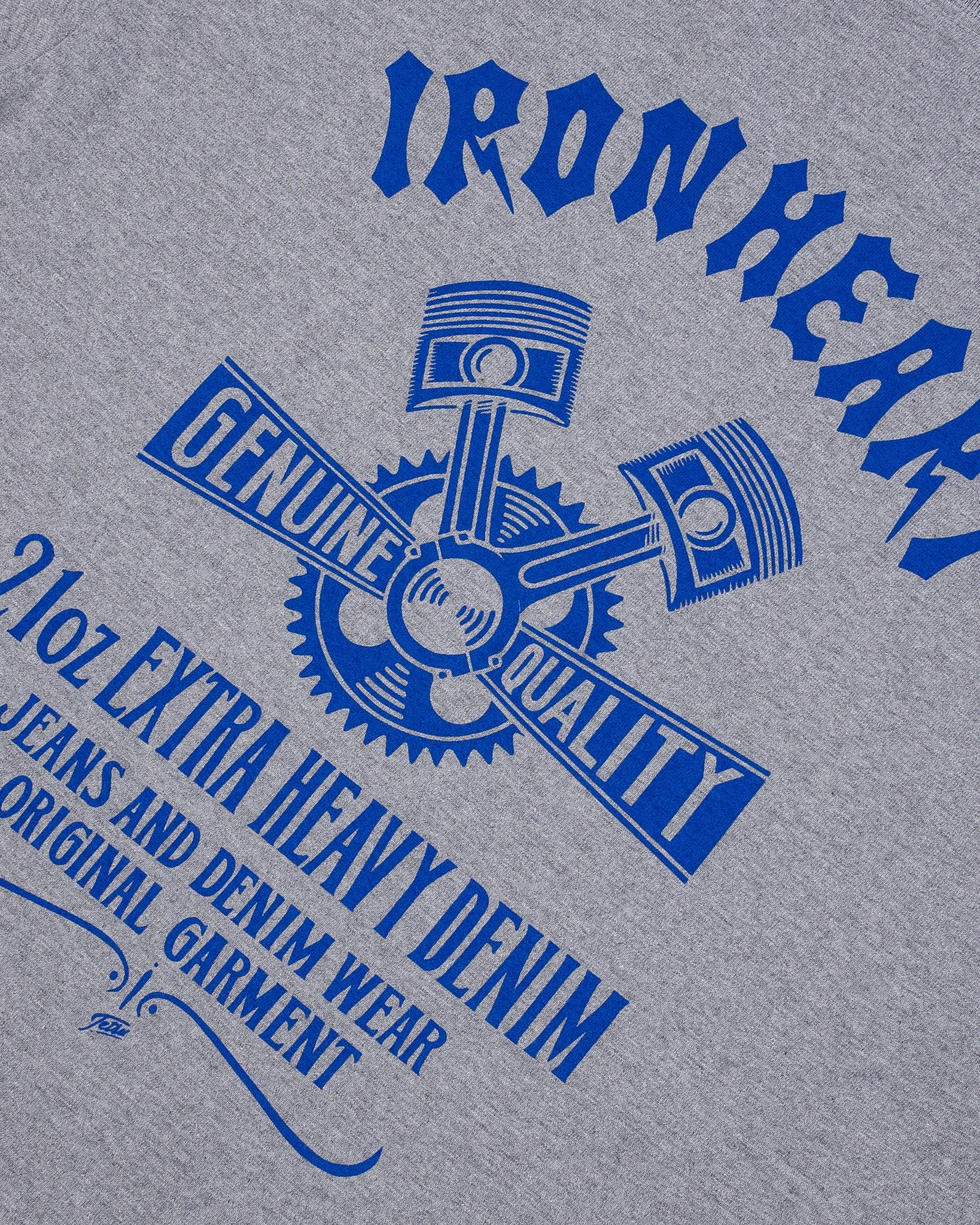 IHT-2403-GRY 7.5oz Printed Loopwheel Crew Neck T-Shirt - Gray - 6
