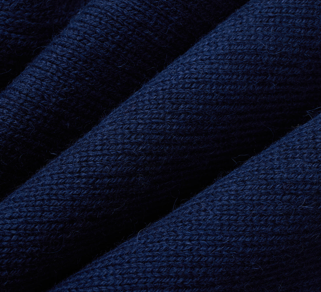 Long Sleeve Knit Polo - Midnight Alpaca - 5