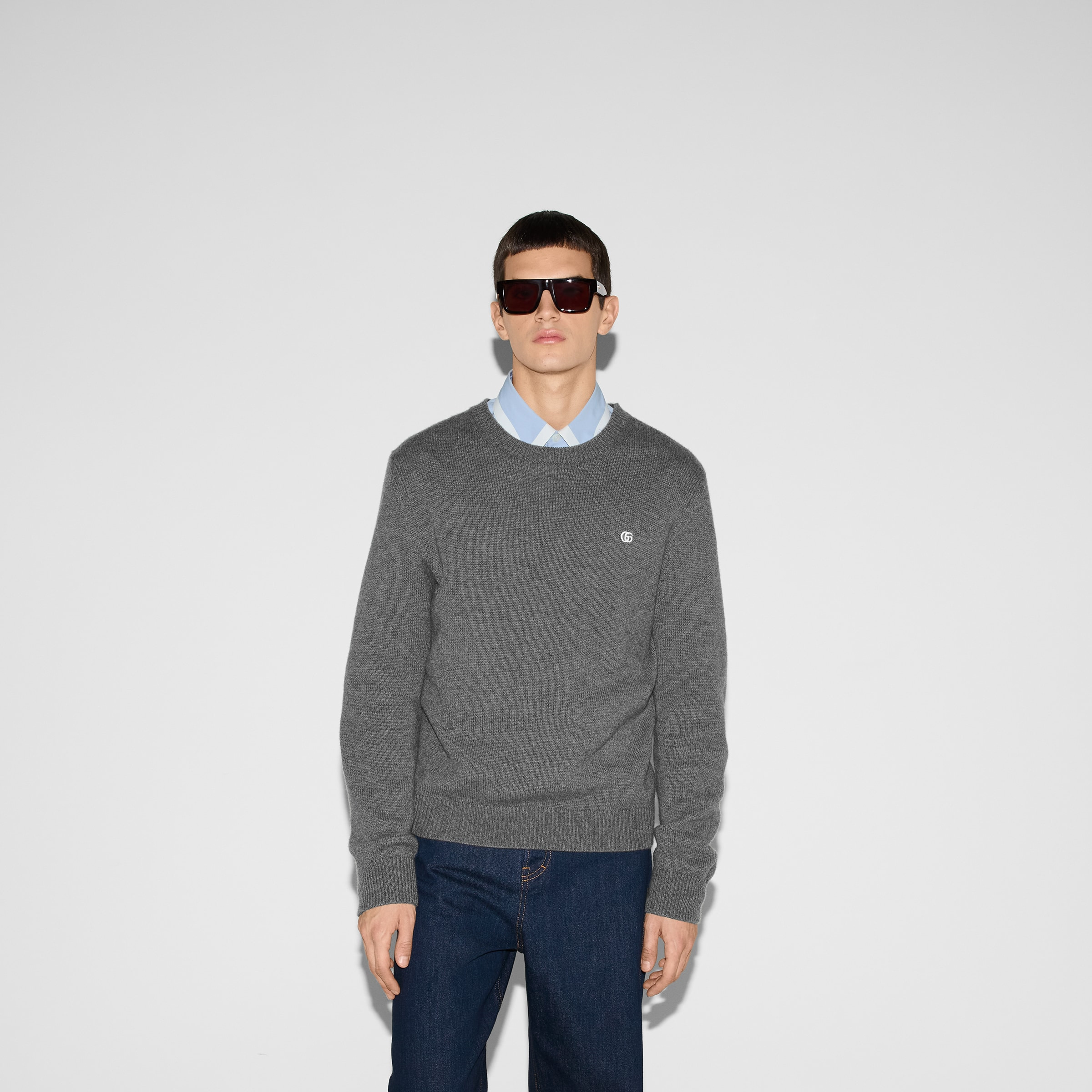 Embroidered wool cashmere sweater - 3