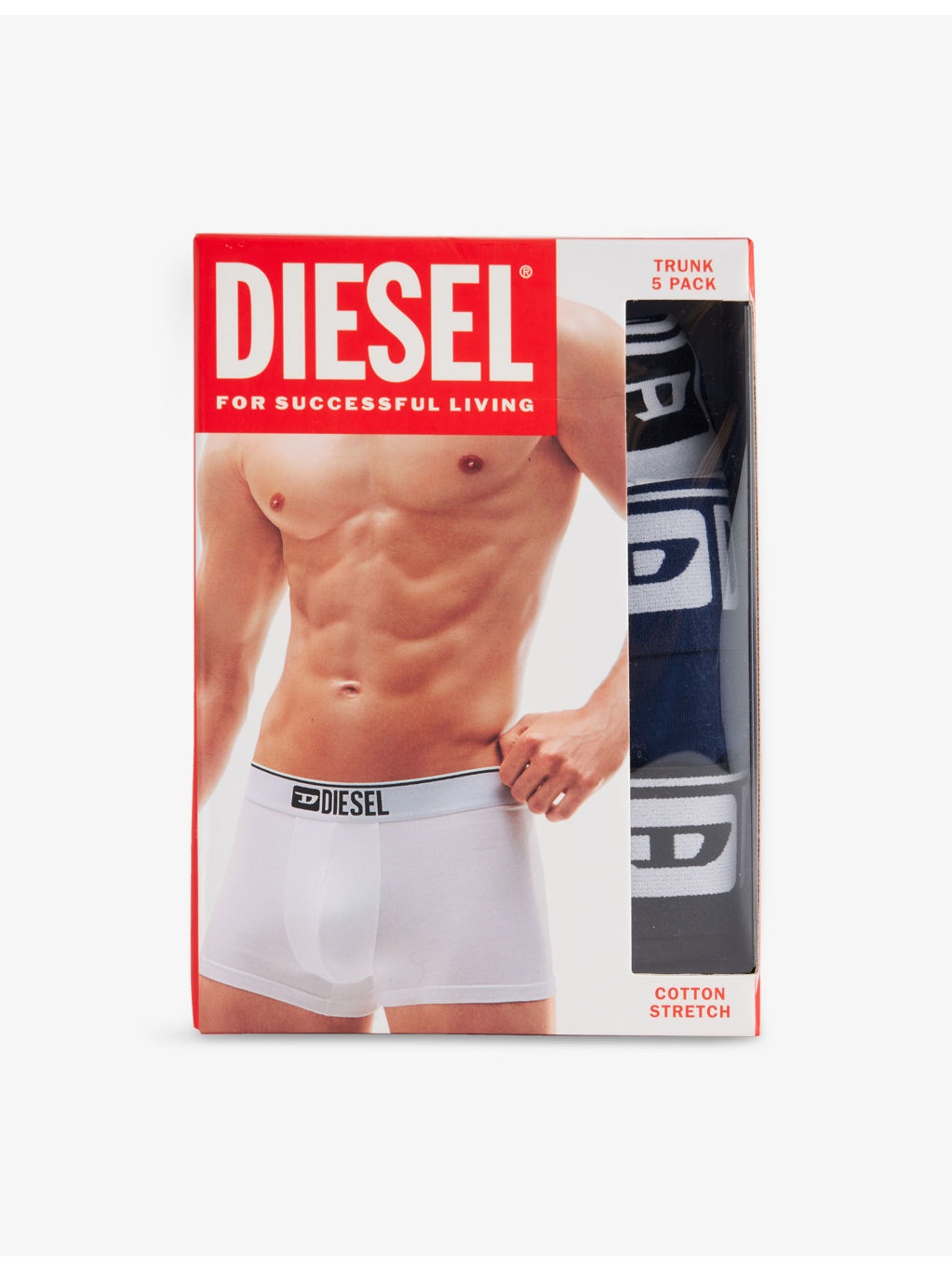 Branded-Waistband Pack of Five Stretch-Cotton Trunks - 2