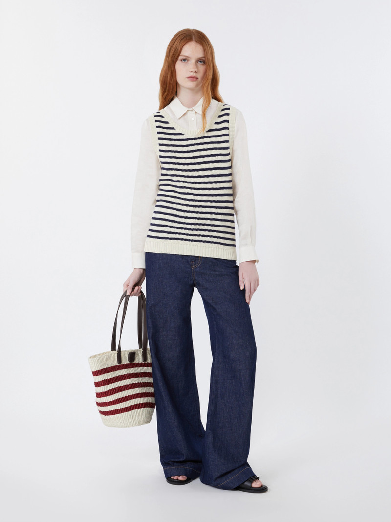 MADIA Ribbed cotton yarn jumper - NAVY 9