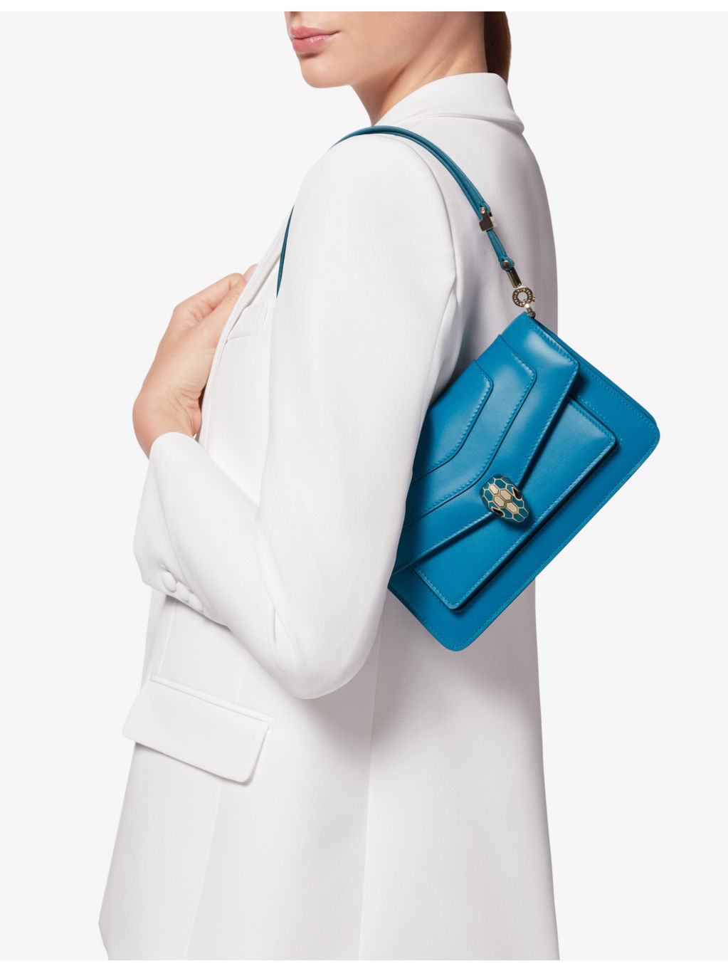 Serpenti Forever East-West leather shoulder bag - 6