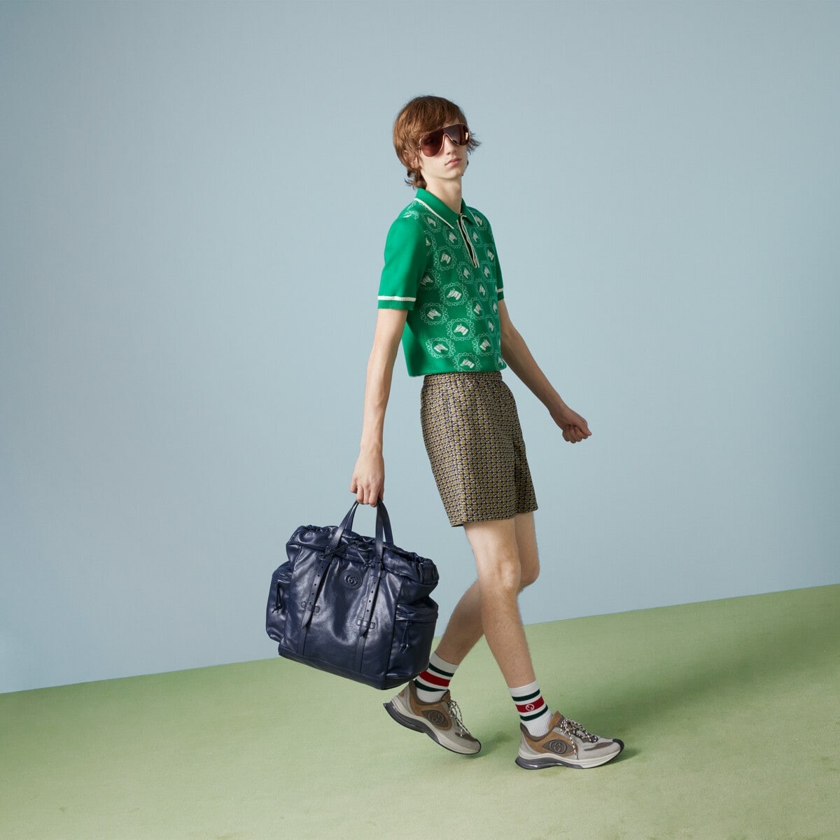 Drawstring tote bag with tonal Double G - 3