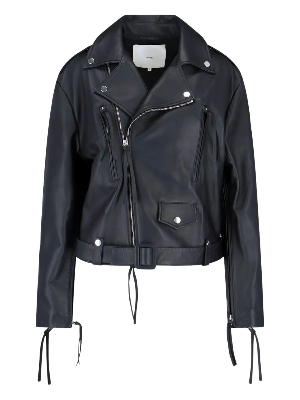 leather biker jacket - 1