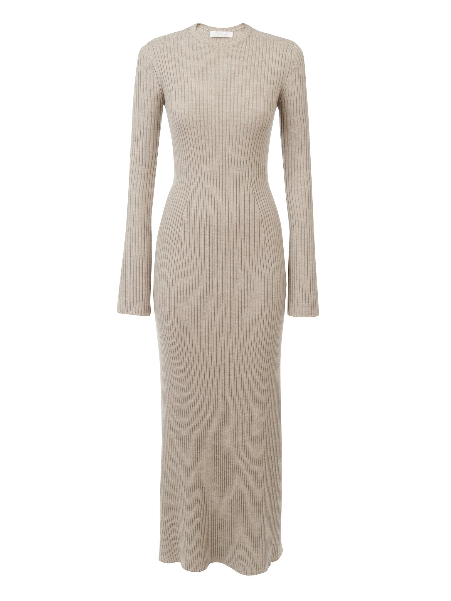 LONG RIBBED DRESS - 1