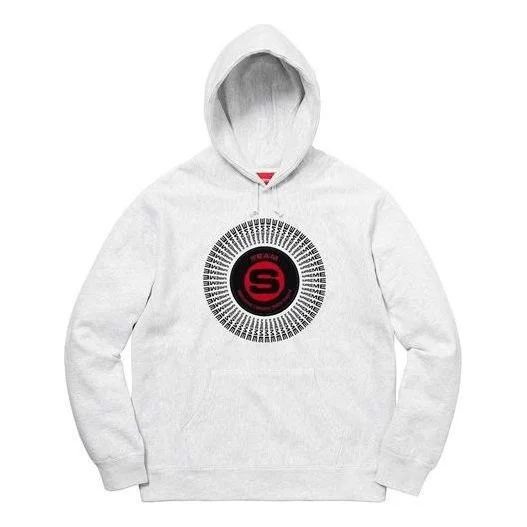 Supreme Chenille Appliqué Hooded Sweatshirt 'White Black Red' SUP-FW20-383 - 1