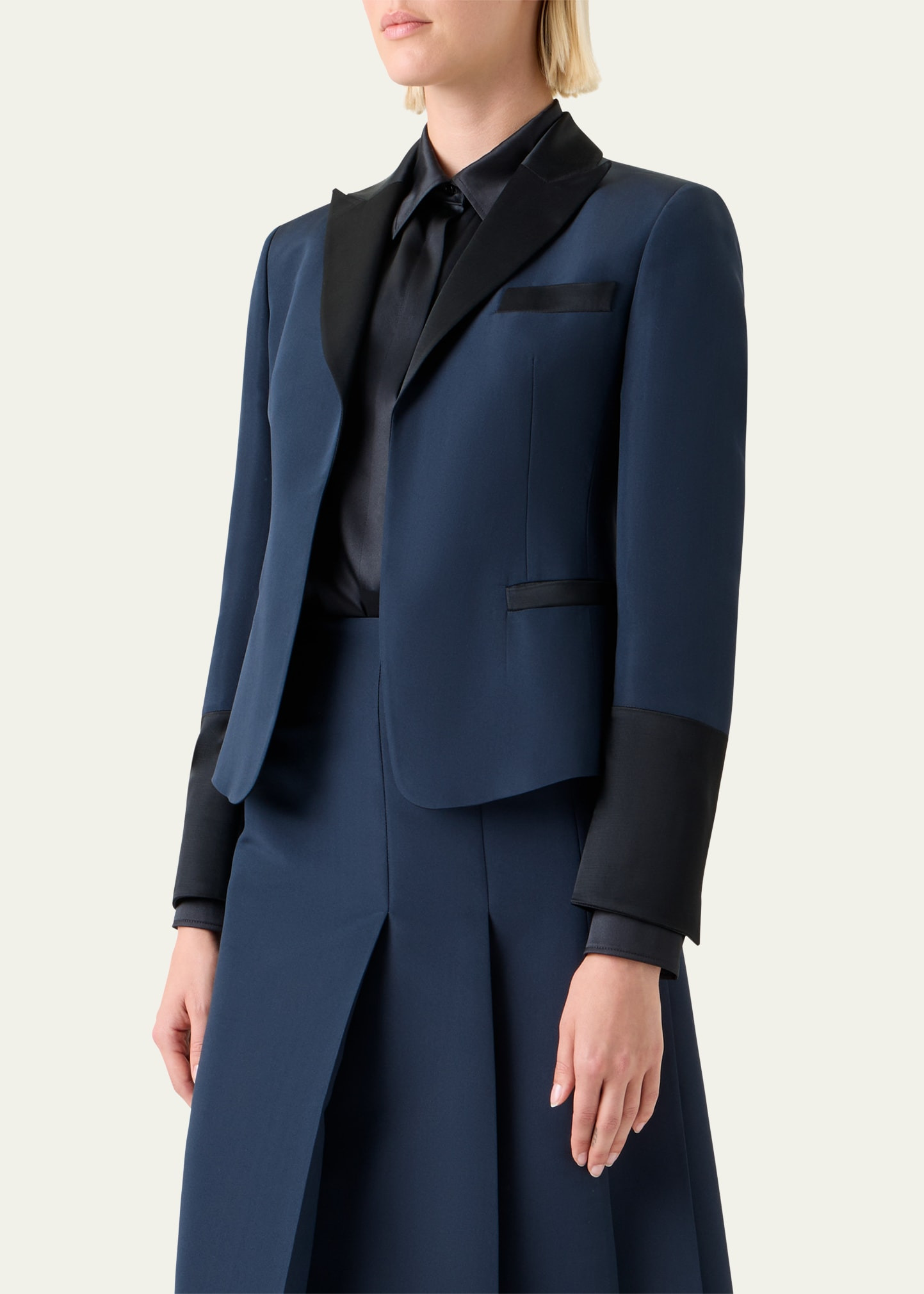 Deneuve Ottoman Silk-Blend Cutaway Jacket - 4