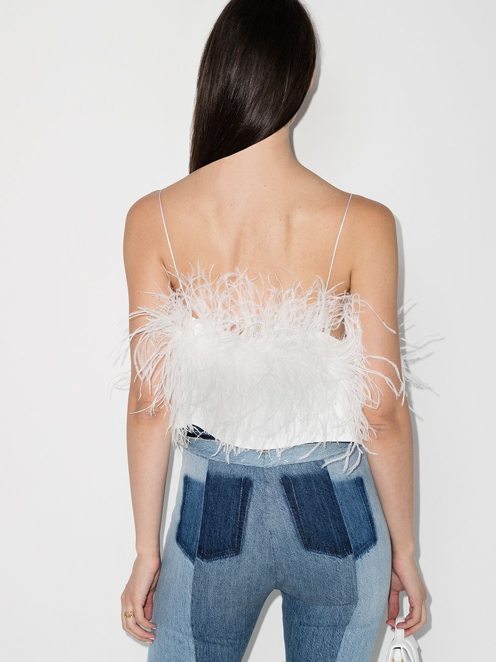 Poppy feather-trim top - 3