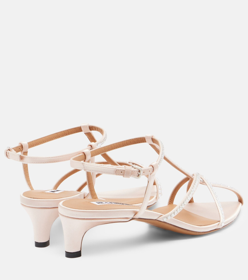 Jil Sander Cage crystal-embellished leather sandals outlook