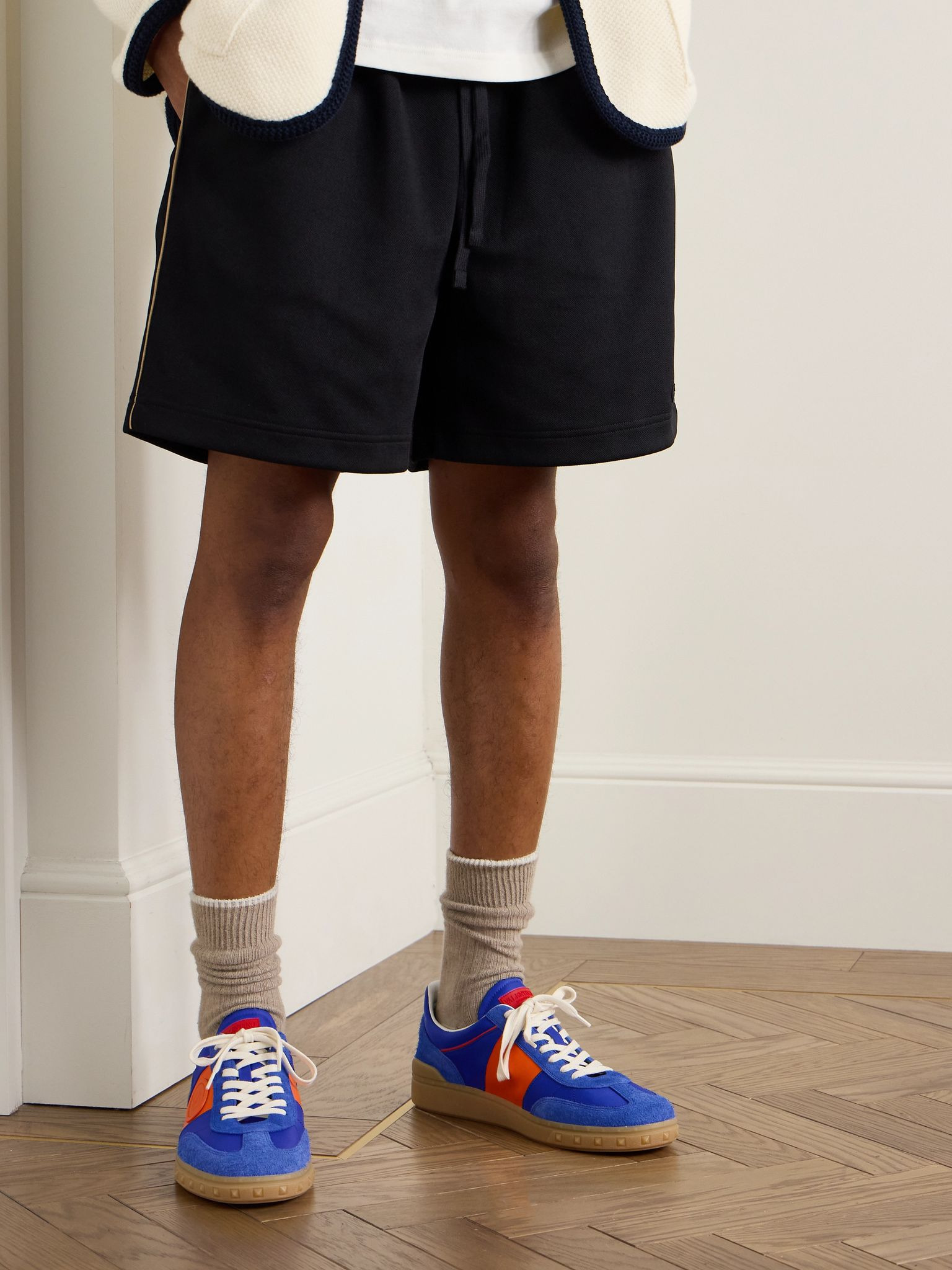 Upvillage Rubber-Trimmed Nylon, Suede and Leather Sneakers Blue - 2