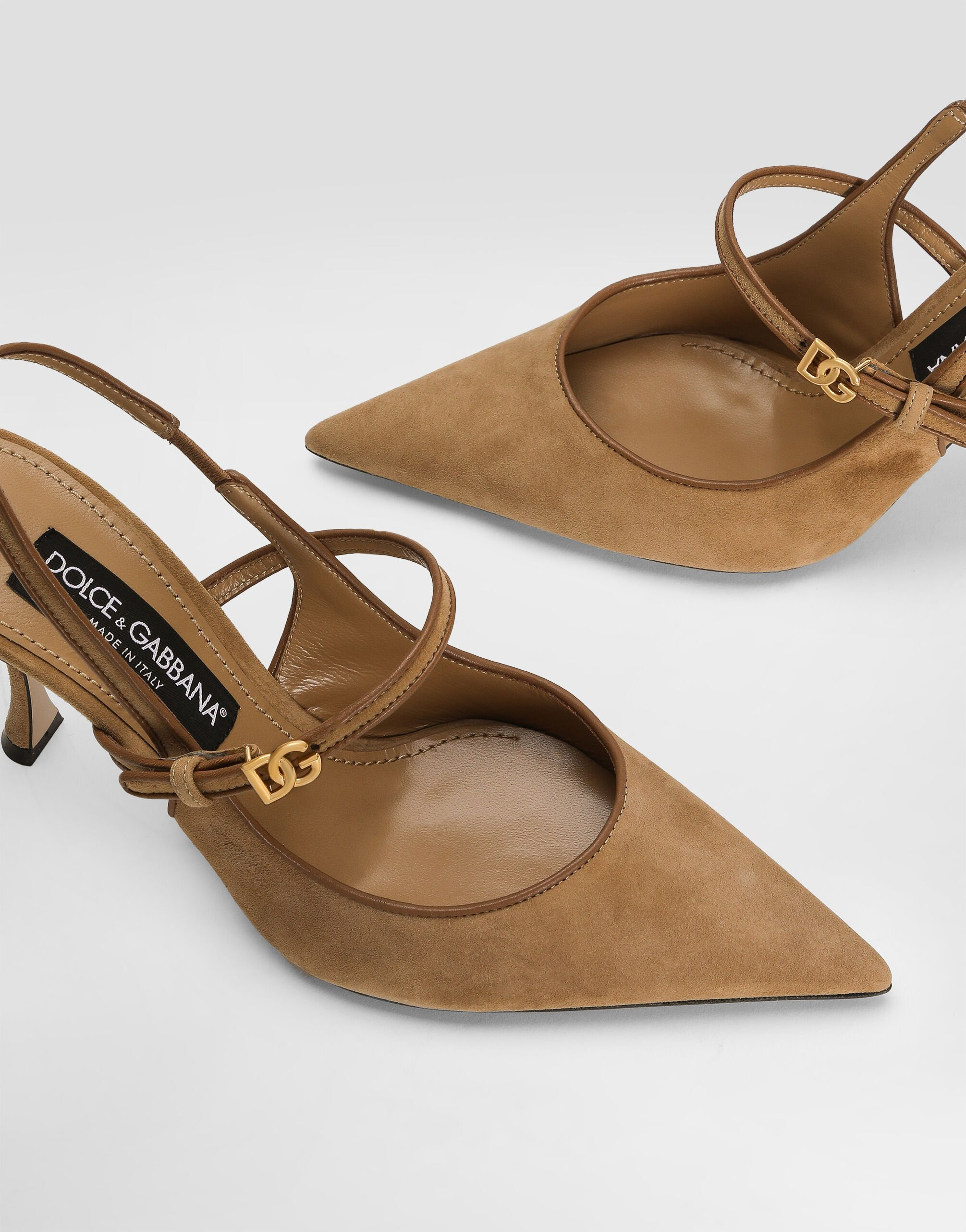 Suede and nappa leather slingback - 4