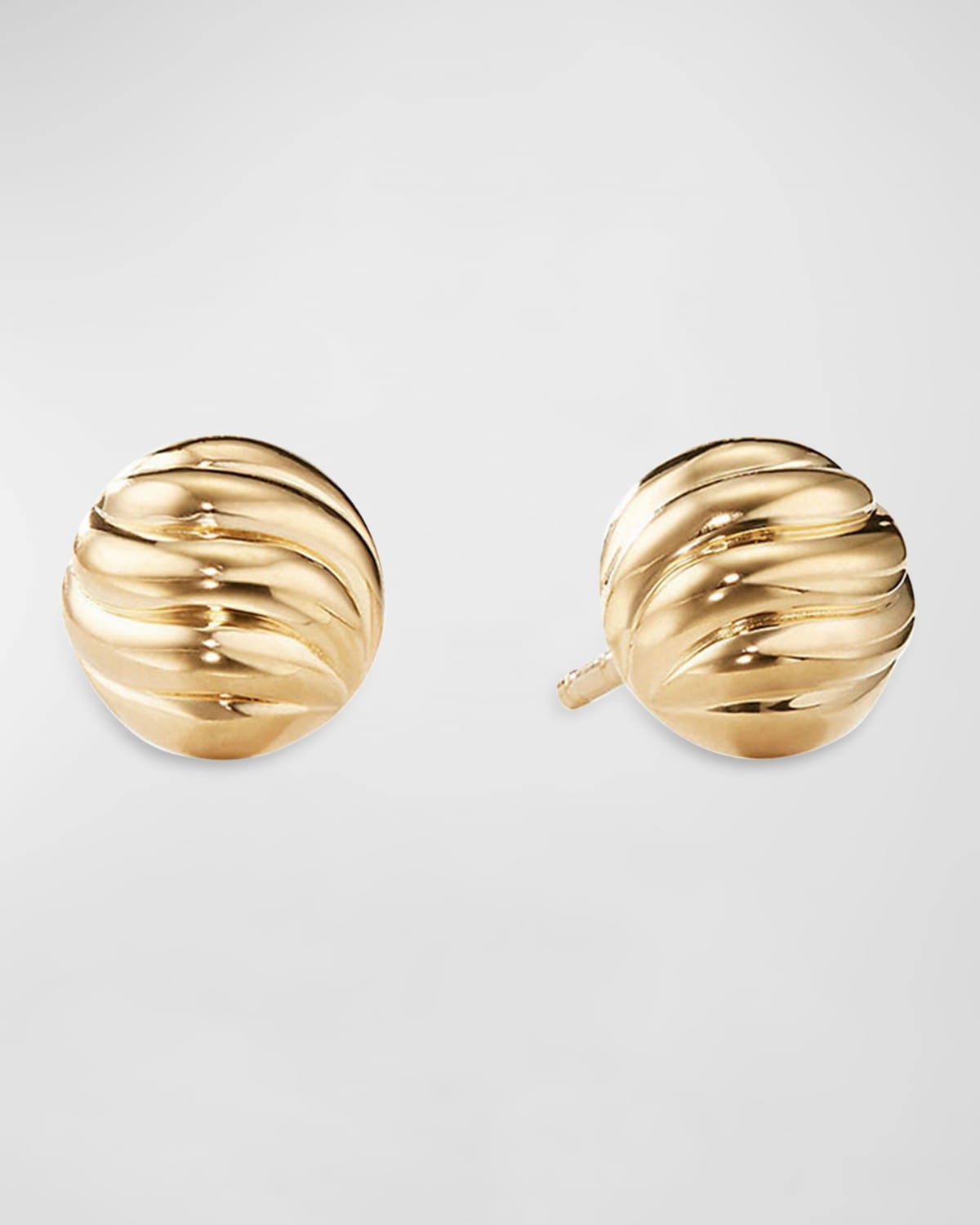 Sculpted Cable Stud Earrings in Gold - 1
