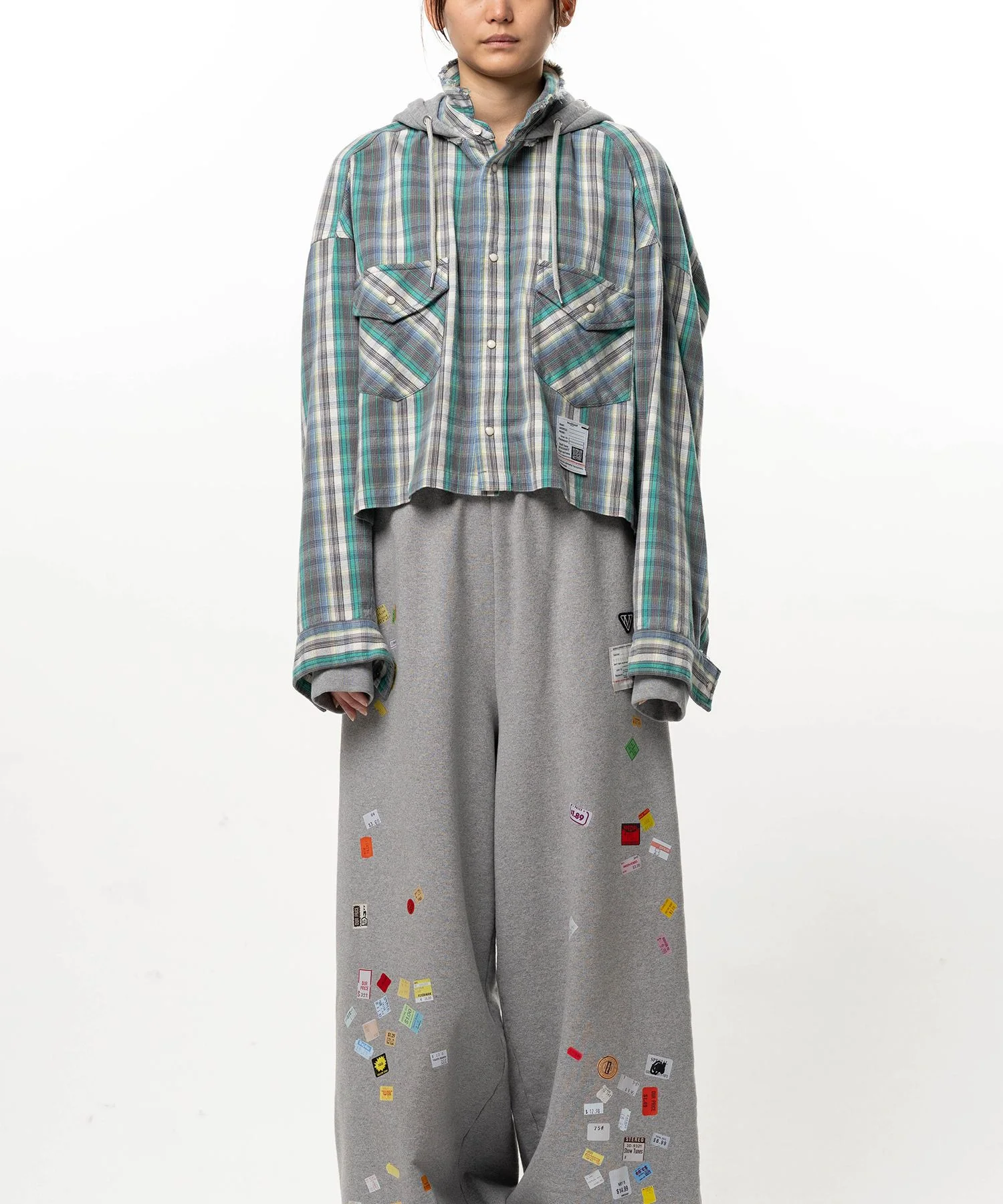 Hoodie Combine Checkered Shirt - 1