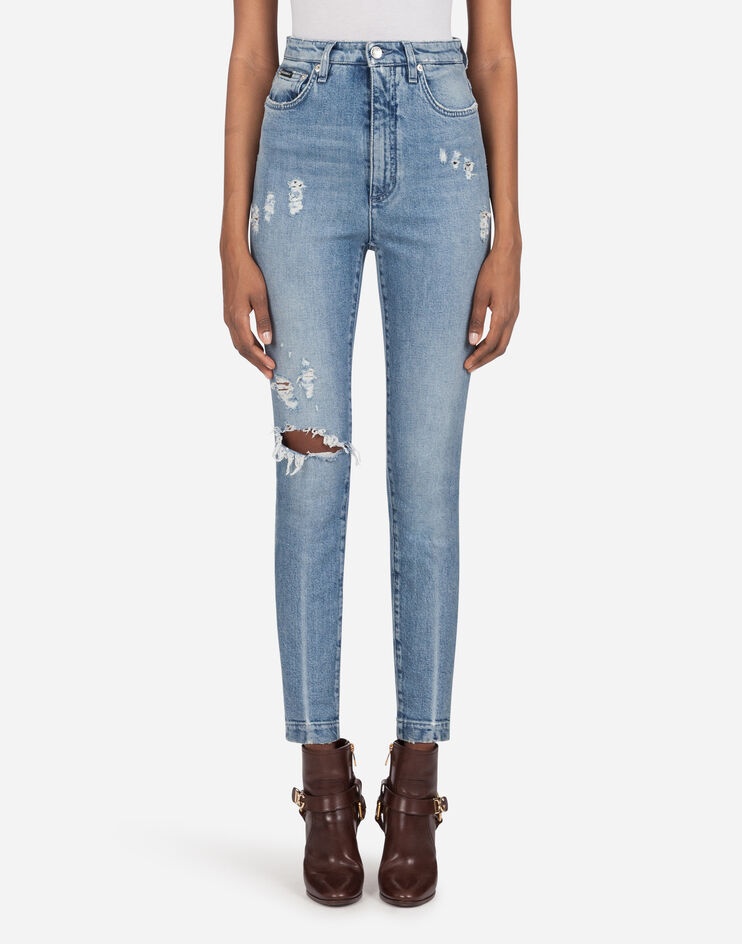 Audrey jeans in light blue denim with rips - 1