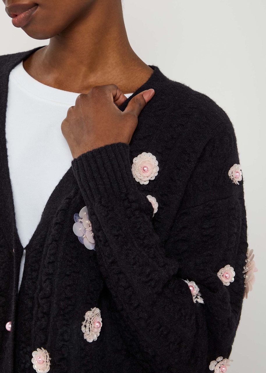 Bernadette Cammi Floral-embellished Wool-blend Cardigan - 5