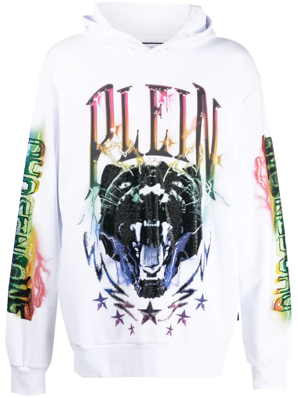 logo-print long-sleeved hoodie - 1