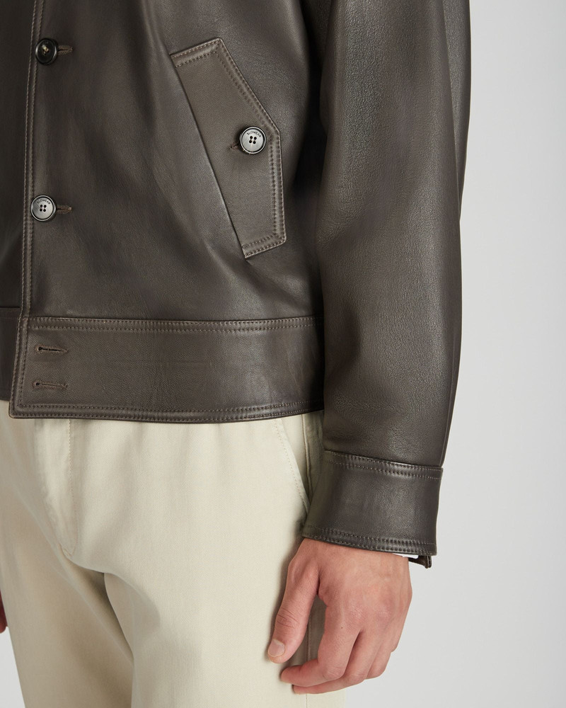 Regular fit leather jacket 4