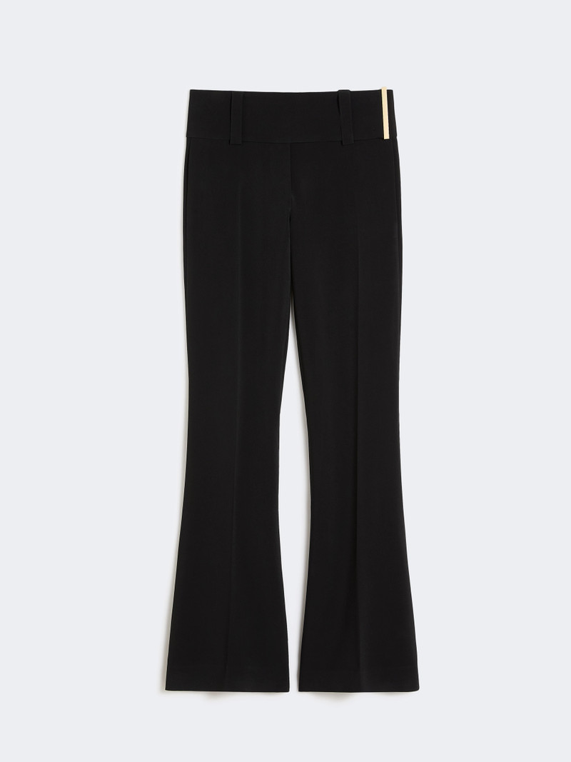 VELA Flared stretch viscose trousers - BLACK 1