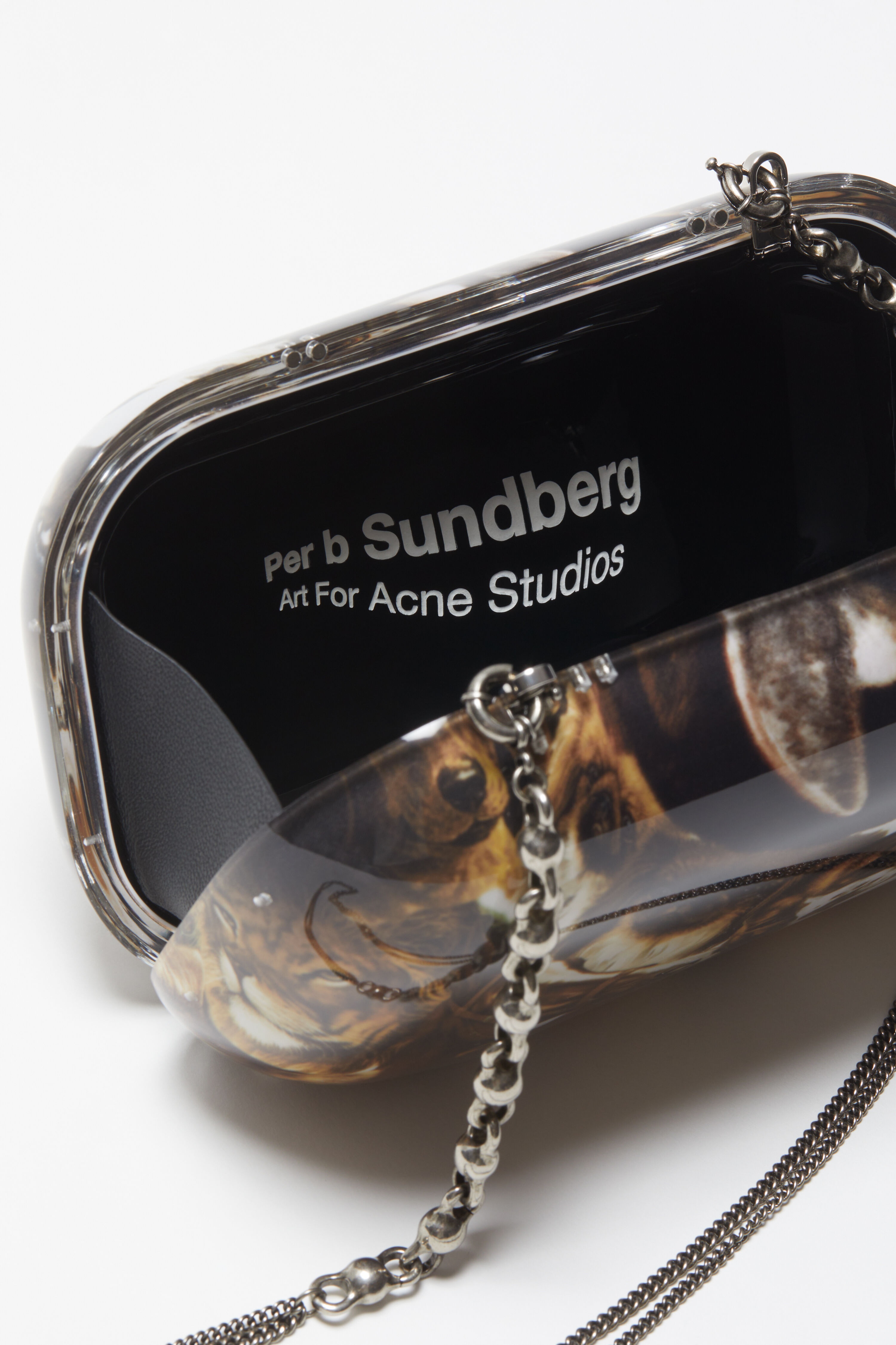 Print clutch bag - Cognac brown multi - 7