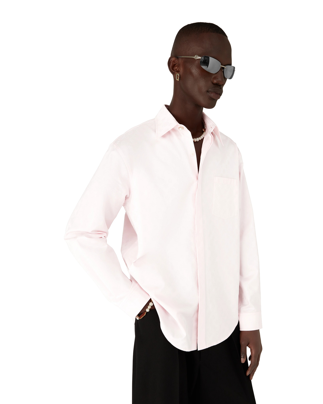 Cotton Monogram Long Sleeve Shirt | Casablanca Paris - 4