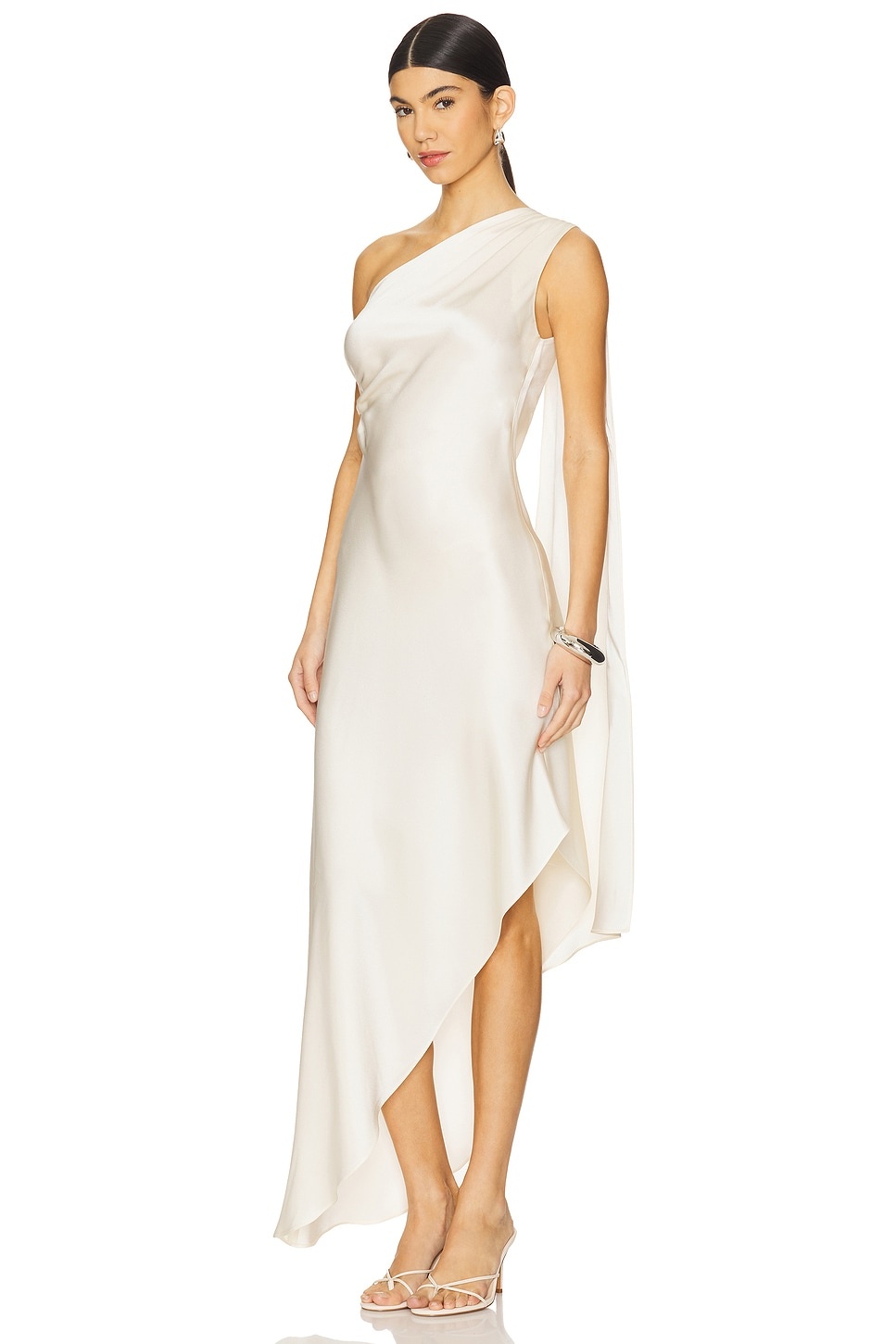 Satin One Shoulder Dress - 2