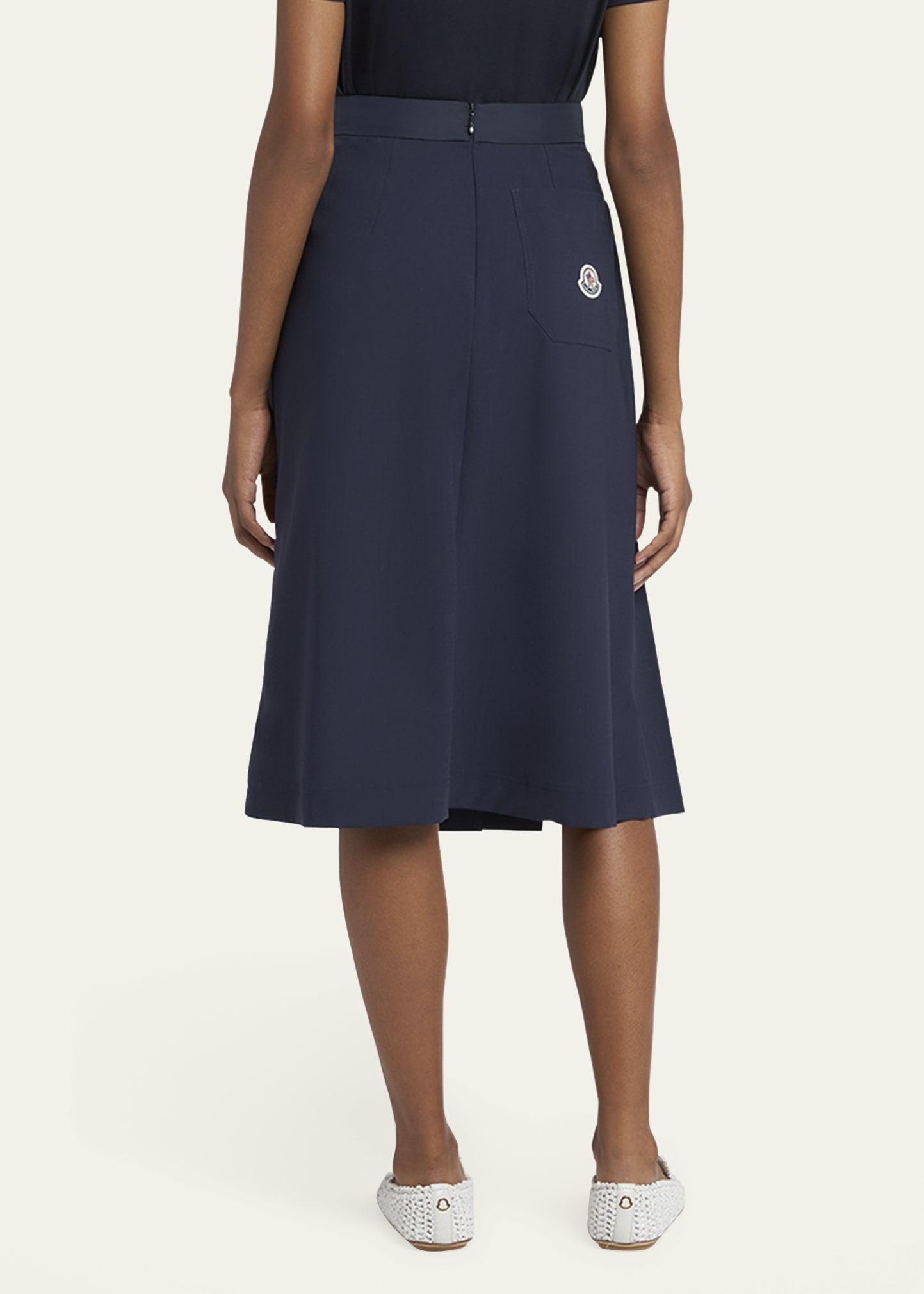 Pleated A-Line Midi Skirt - 3