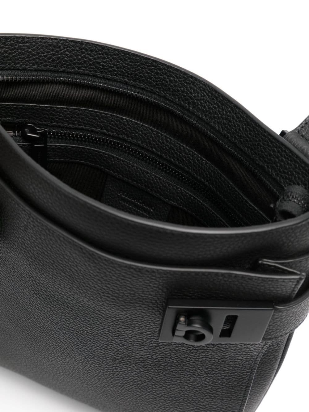 Gancini-lock leather messenger bag - 5