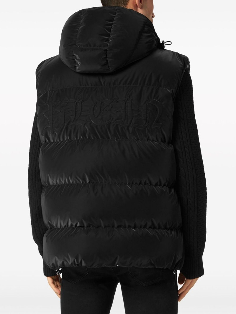 logo-appliquÃ© hooded puffer gilet 4