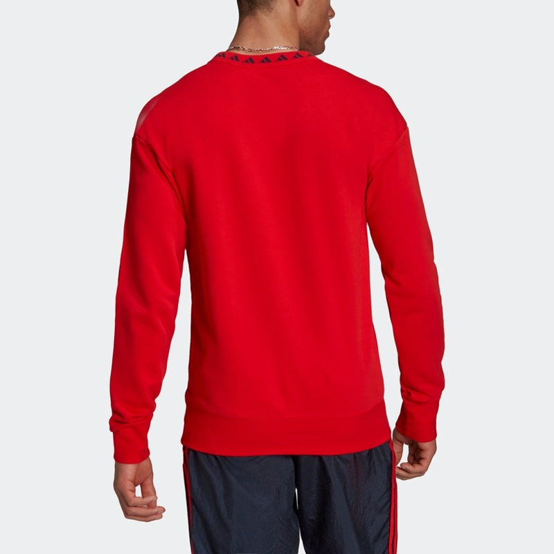 adidas adidas Fcb Icon Cr Swt Logo Bayern Munich Pattern Soccer/Football Sports Red GR0674 outlook