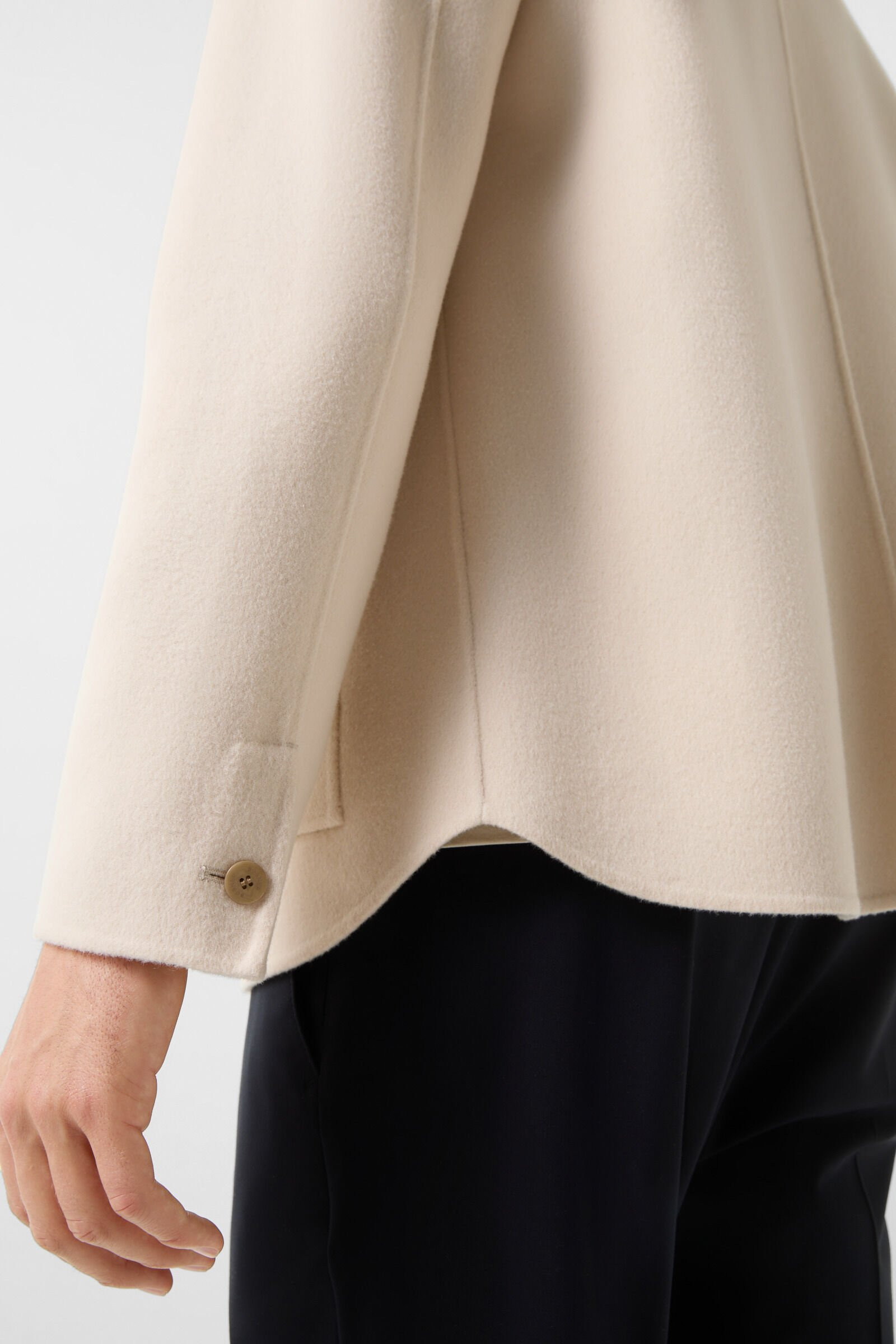 Double-face overshirt Larry in Cream - 6