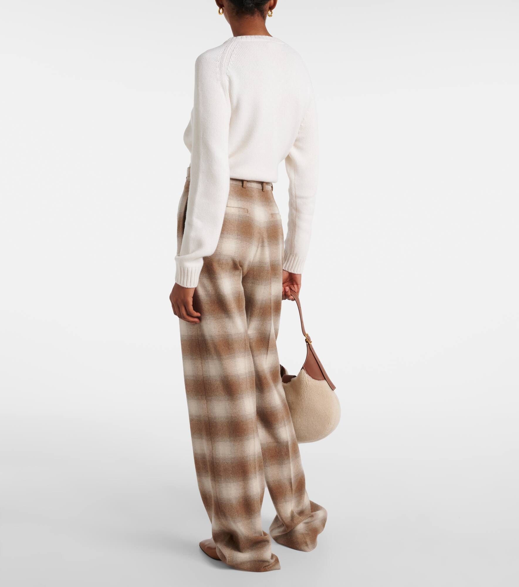 Edward checked flannel wide-leg pants - 3