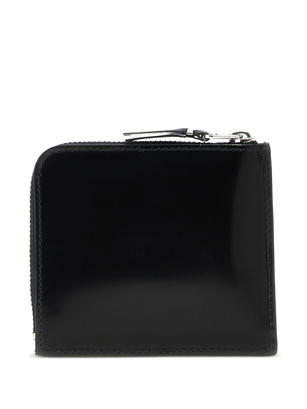 glossy half-zip wallet - 2