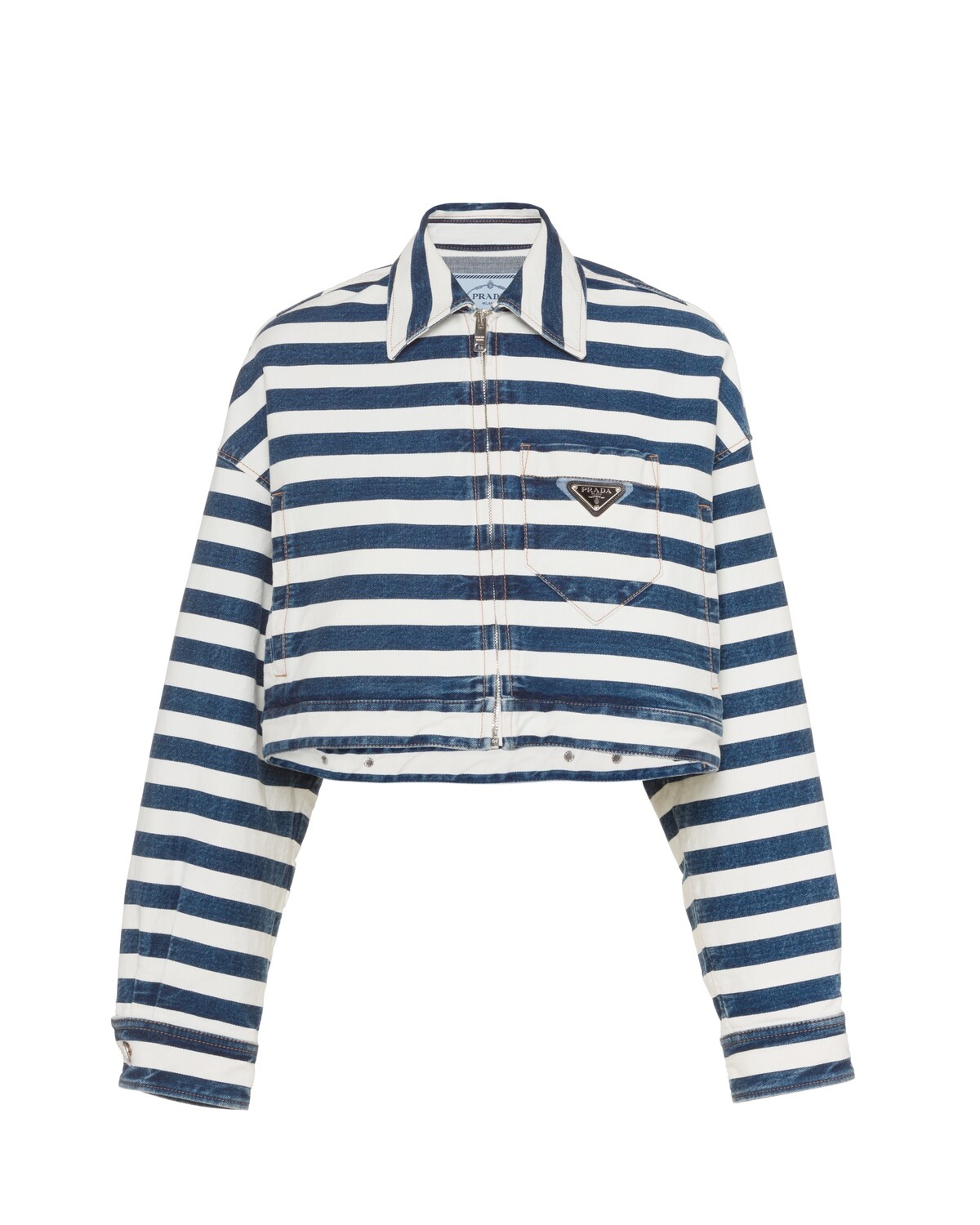 Striped denim jacket - 1