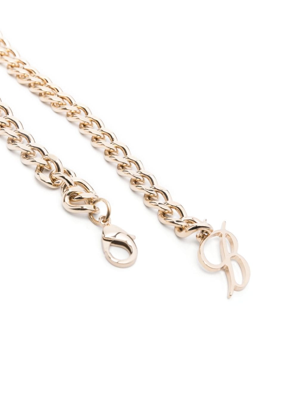 logo-pendant chain belt - 2