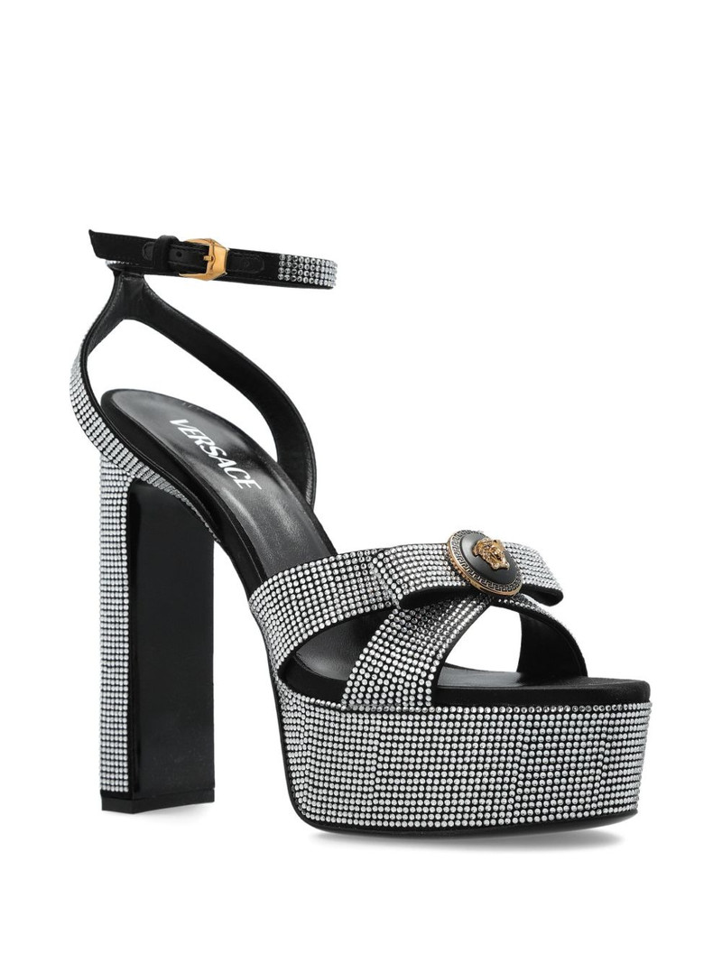 VERSACE 160mm crystal-embellished platform sandals outlook