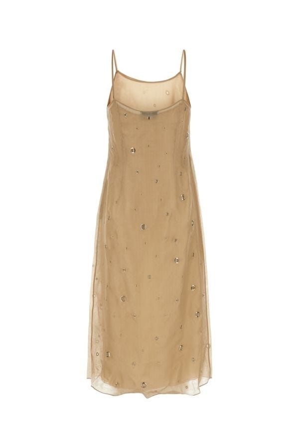 Prada Woman Beige Organza Dress - 2