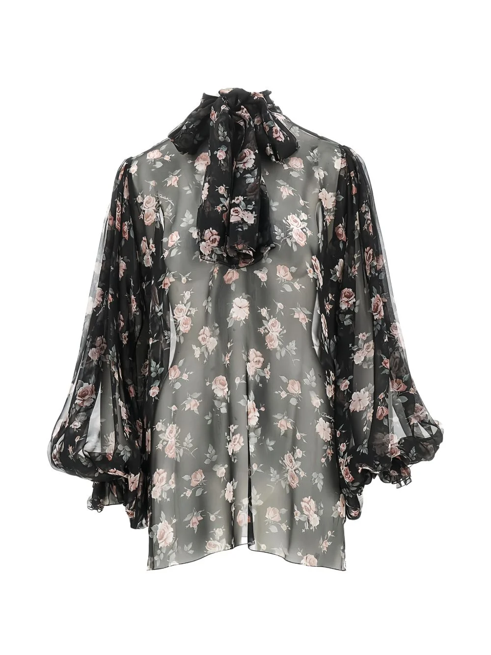 floral ruffled blouse - 1