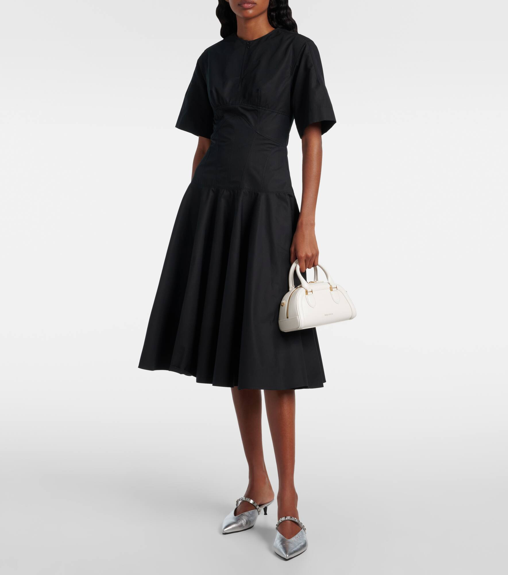 Cotton poplin midi dress - 2