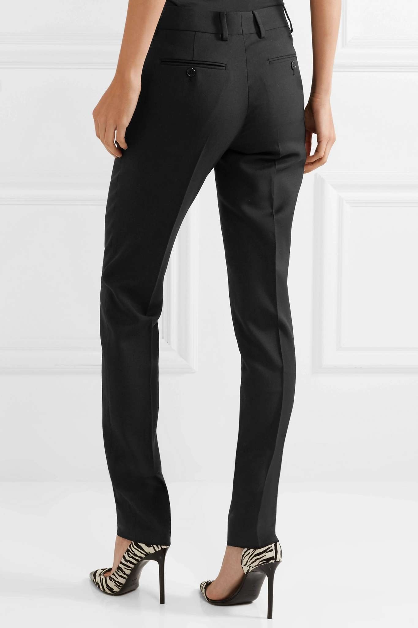 Wool-gabardine slim-leg pants - 3