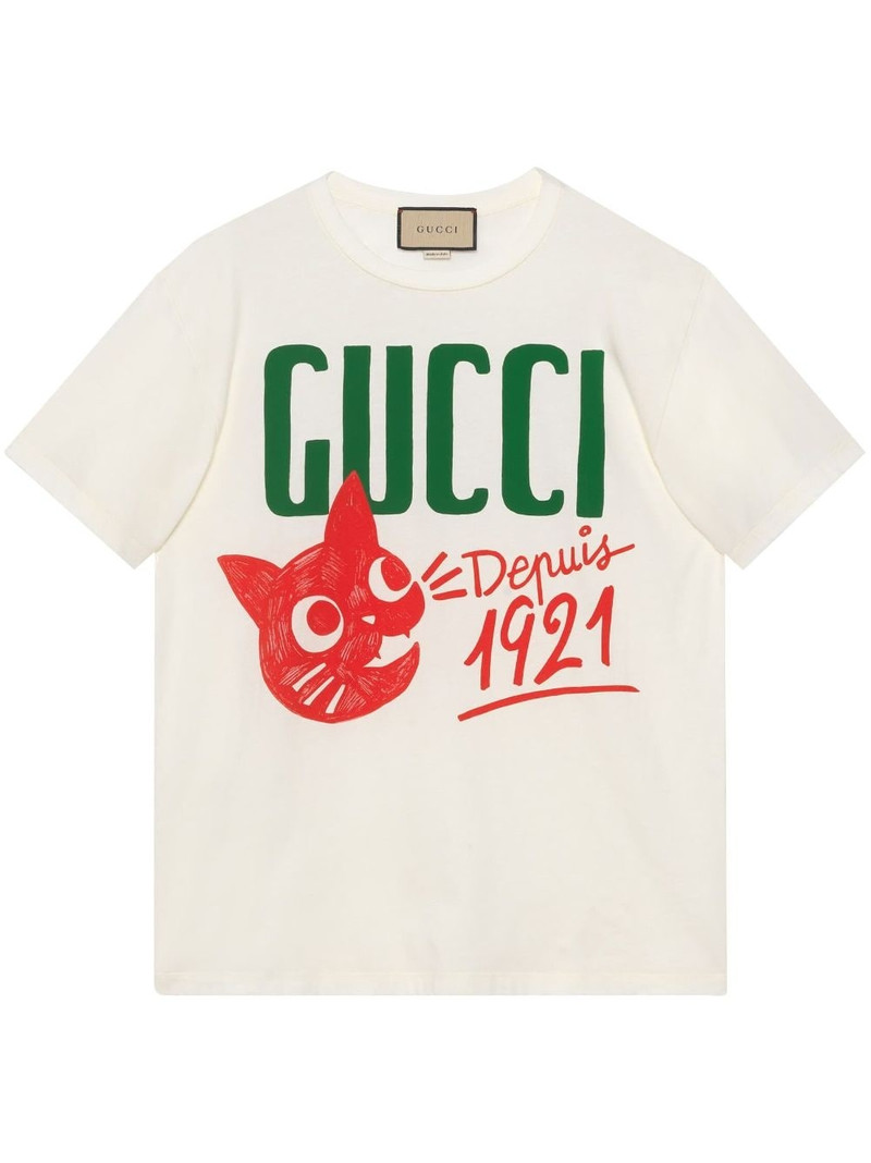 logo-print cotton T-shirt - 1