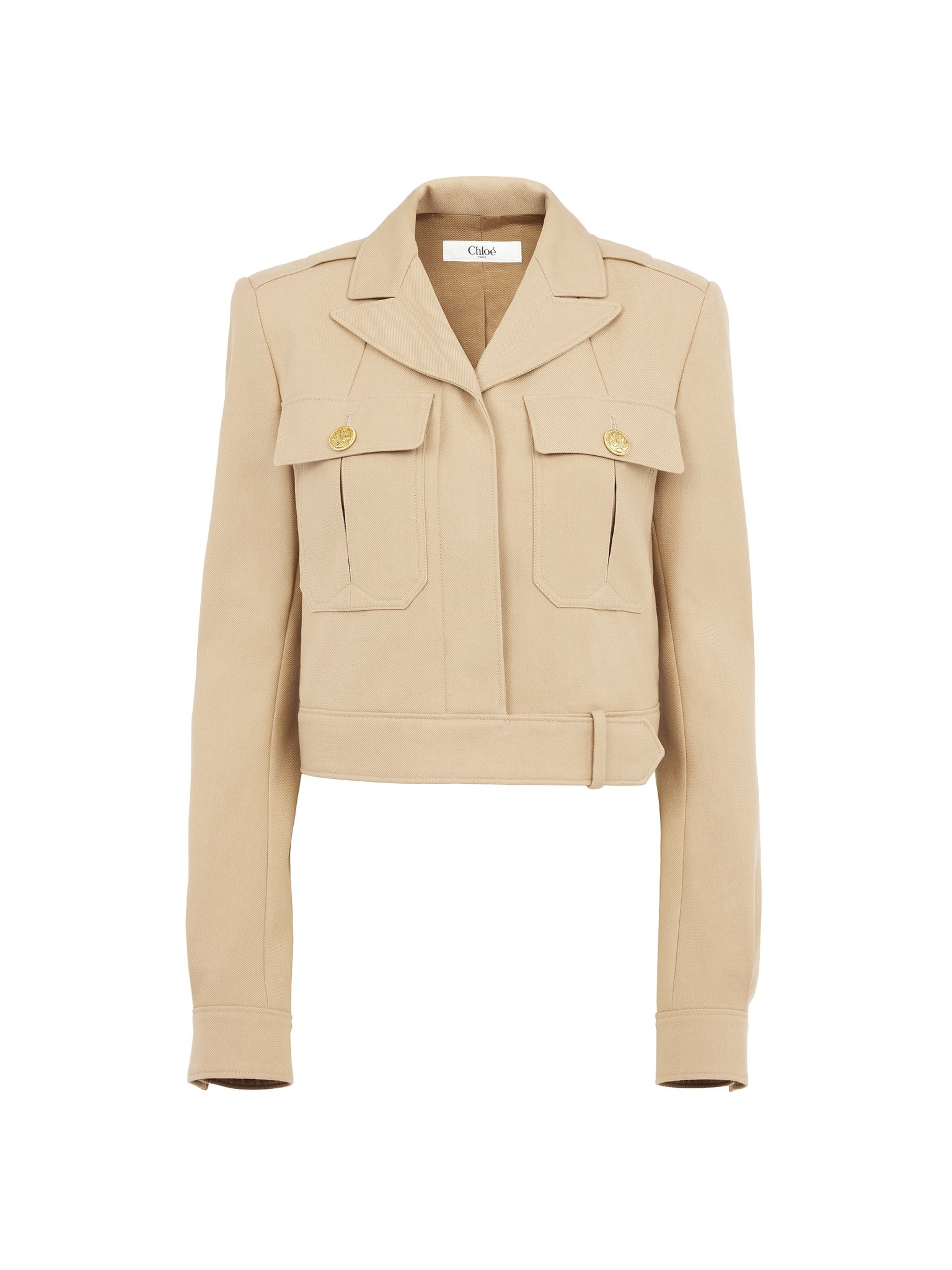 CROPPED SAHARIENNE JACKET IN COTTON DRILL - 1